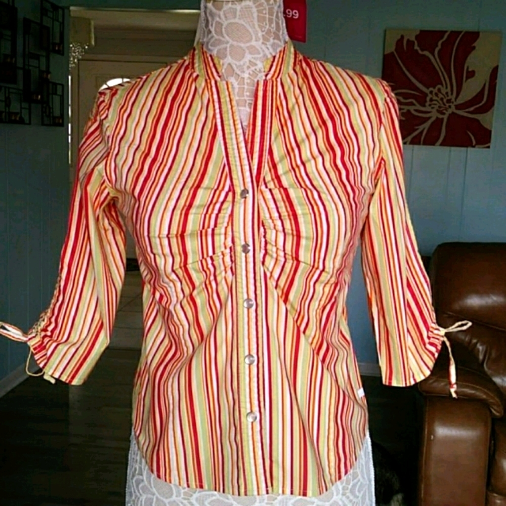 Kamiseta rainbow striped button down shirt